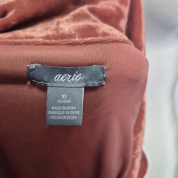 Aerie Crushed Velvet Pink Pajama Set Size XL - Picture 12 of 16